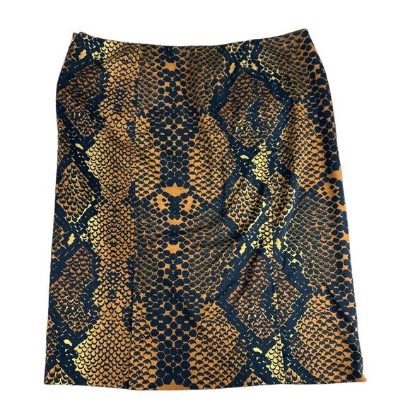 Ellen Tracy Snake Skin Print Pencil Skirt Sz 8 Stretch Knee Length - Picture 7 of 7